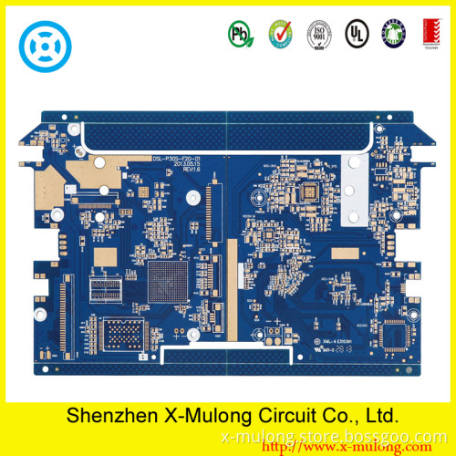 6 Layer 4/4mil Fine Line PCB with Blue Soldermask (K-1-3)